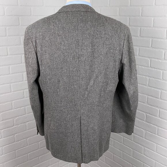 John‎ Alexander Blazer Men 42 Gray Silver Shield Wool Hartmarx Jacket USA VTG - Picture 4 of 16